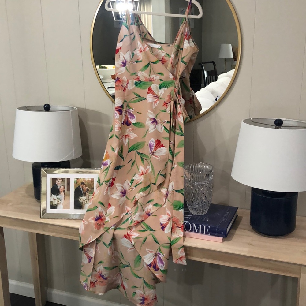High-low wrap dress